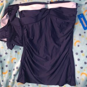 Adfolf nwt blue and white two piece swimsuit
